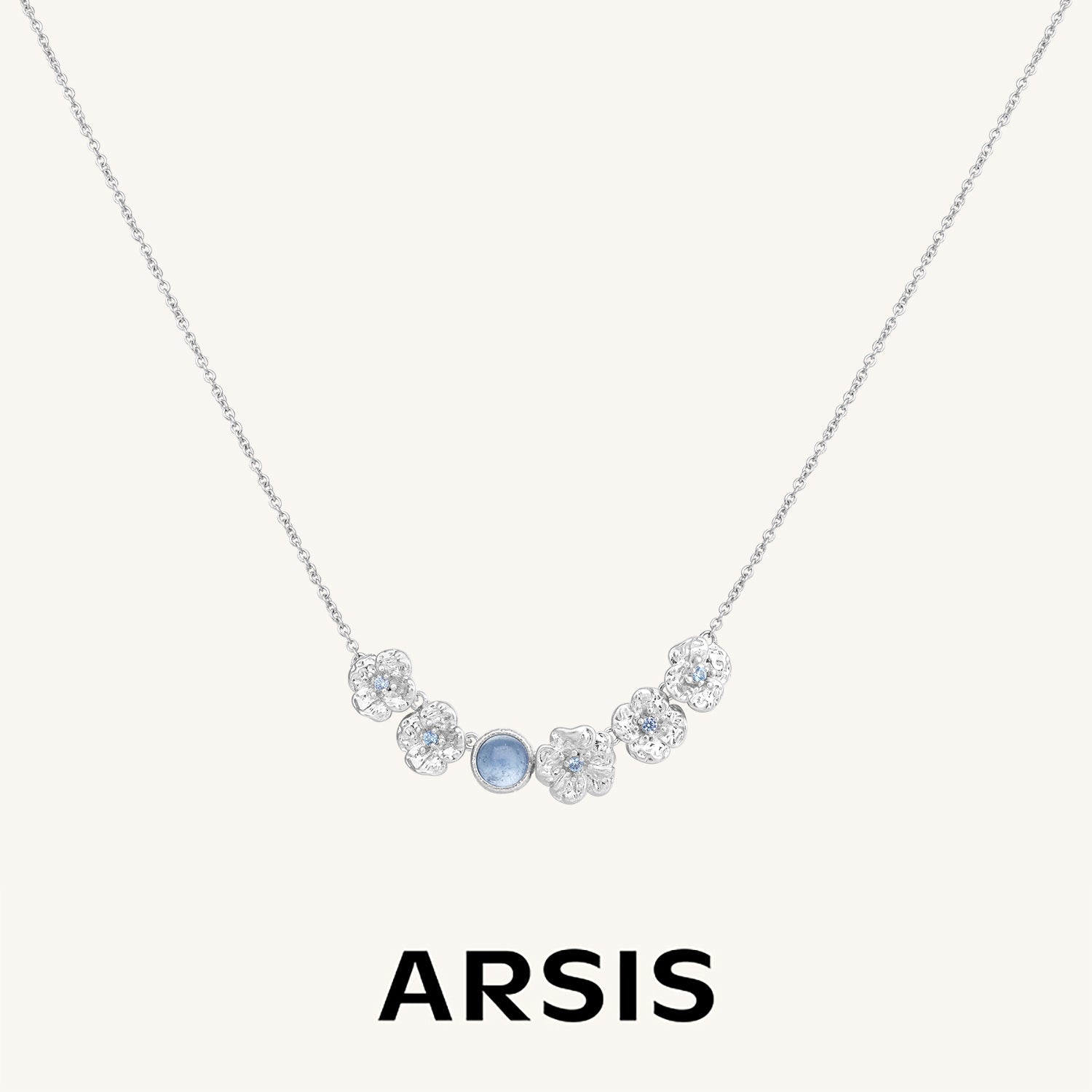 春の花 アクアマリン スマイルネックレス – ARSIS