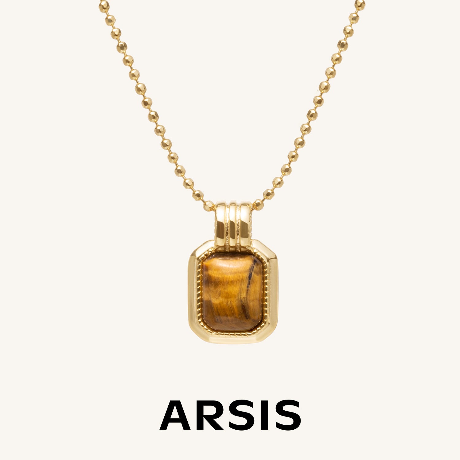 タイガーアイ 金運 レクタングルチャーム ネックレス – ARSIS