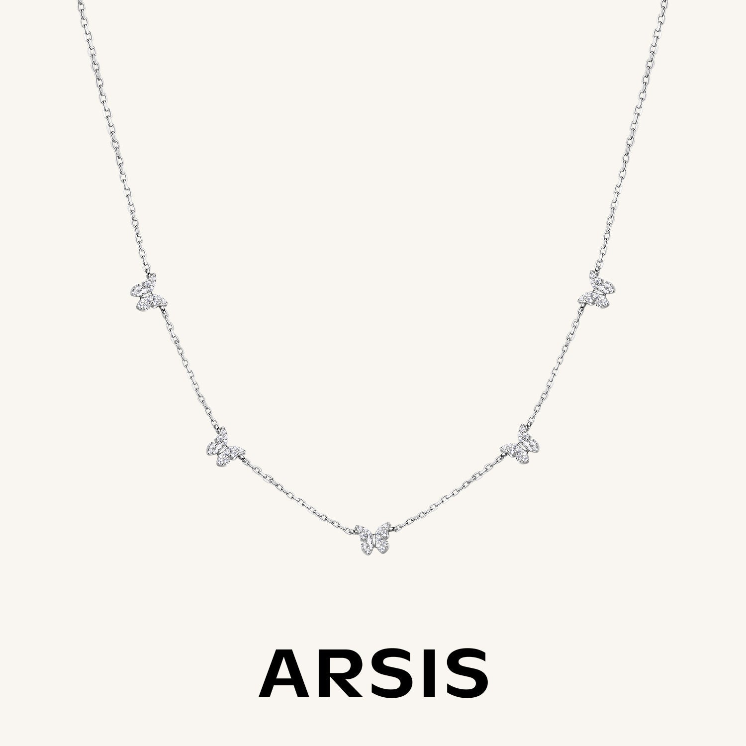 繊細な5連バタフライ 鎖骨 SV925 ネックレス – ARSIS