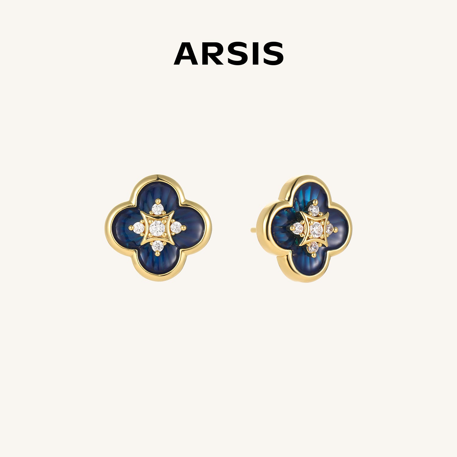 四つ葉のクローバー スタッドピアス – ARSIS