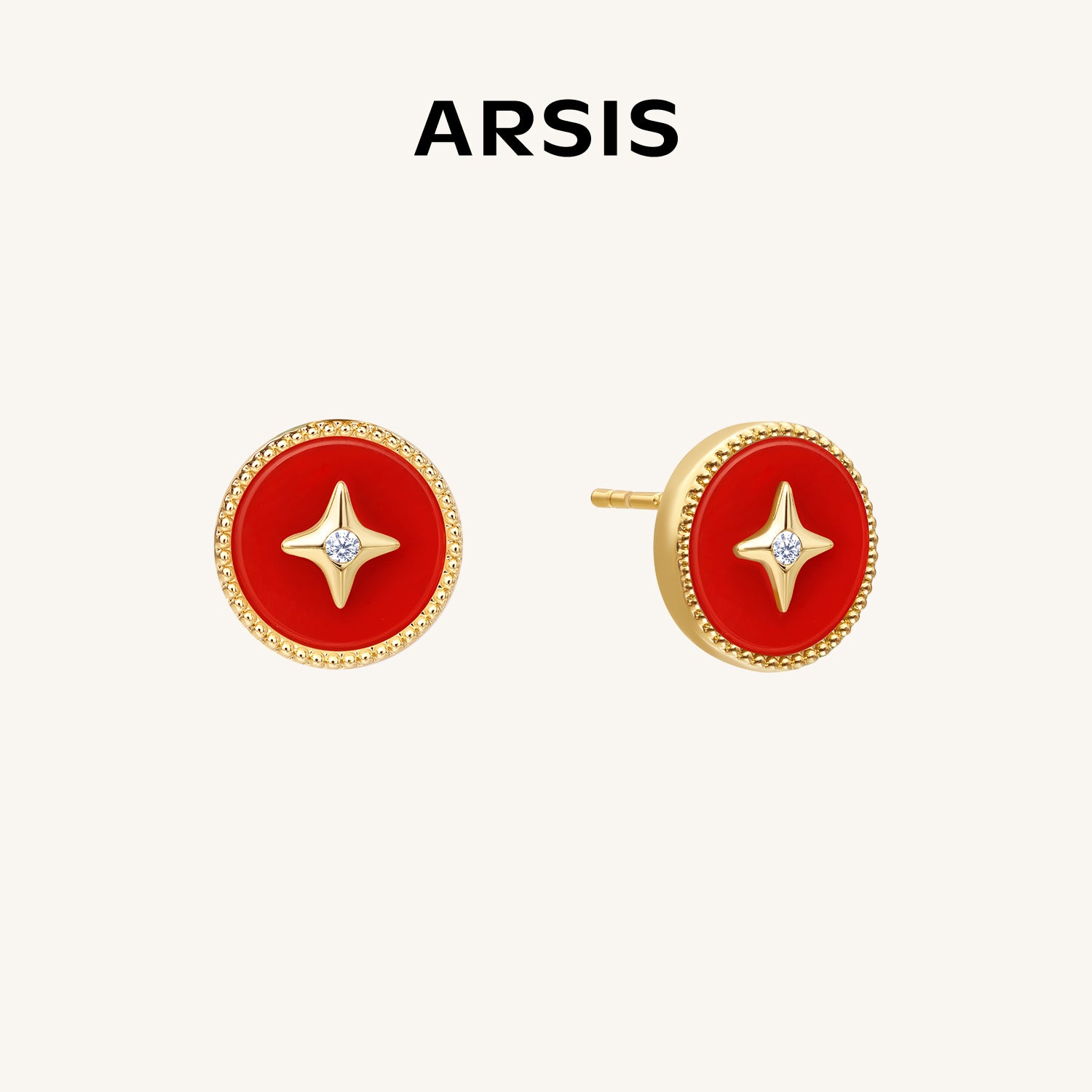 ラッキースター 白蝶貝/タイガーアイ/レッドアゲート フープピアス – ARSIS