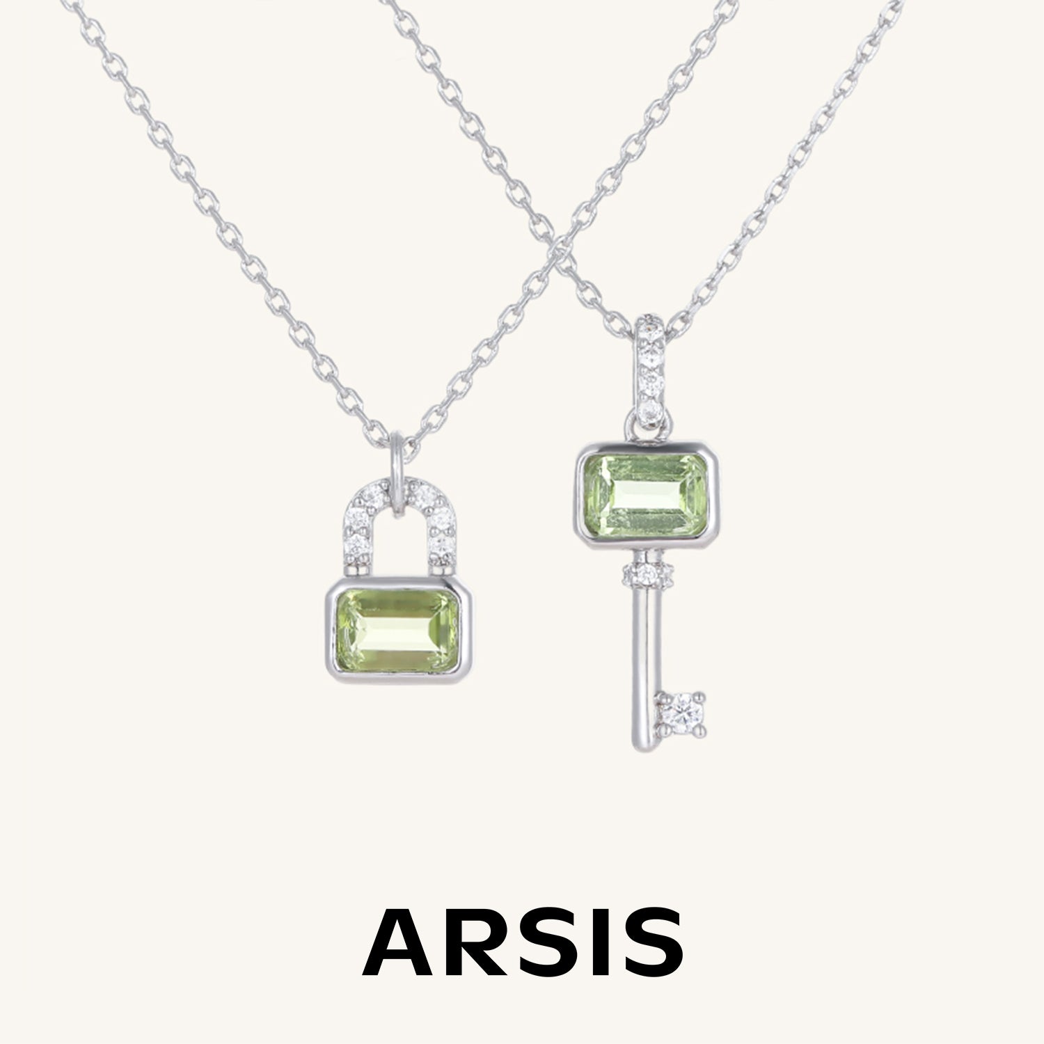 幸運の守り キーとロック 8月誕生石 組み合わせ自由 ネックレス – ARSIS