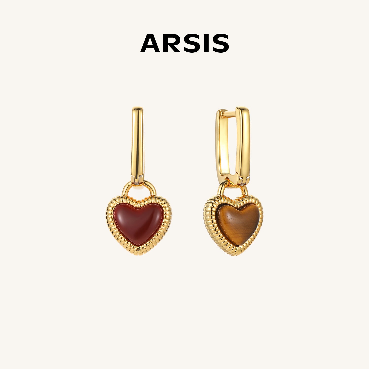 ハートドロップス「Dears Assort Jewel」 レッドハート スモール ドロップピアス – ARSIS