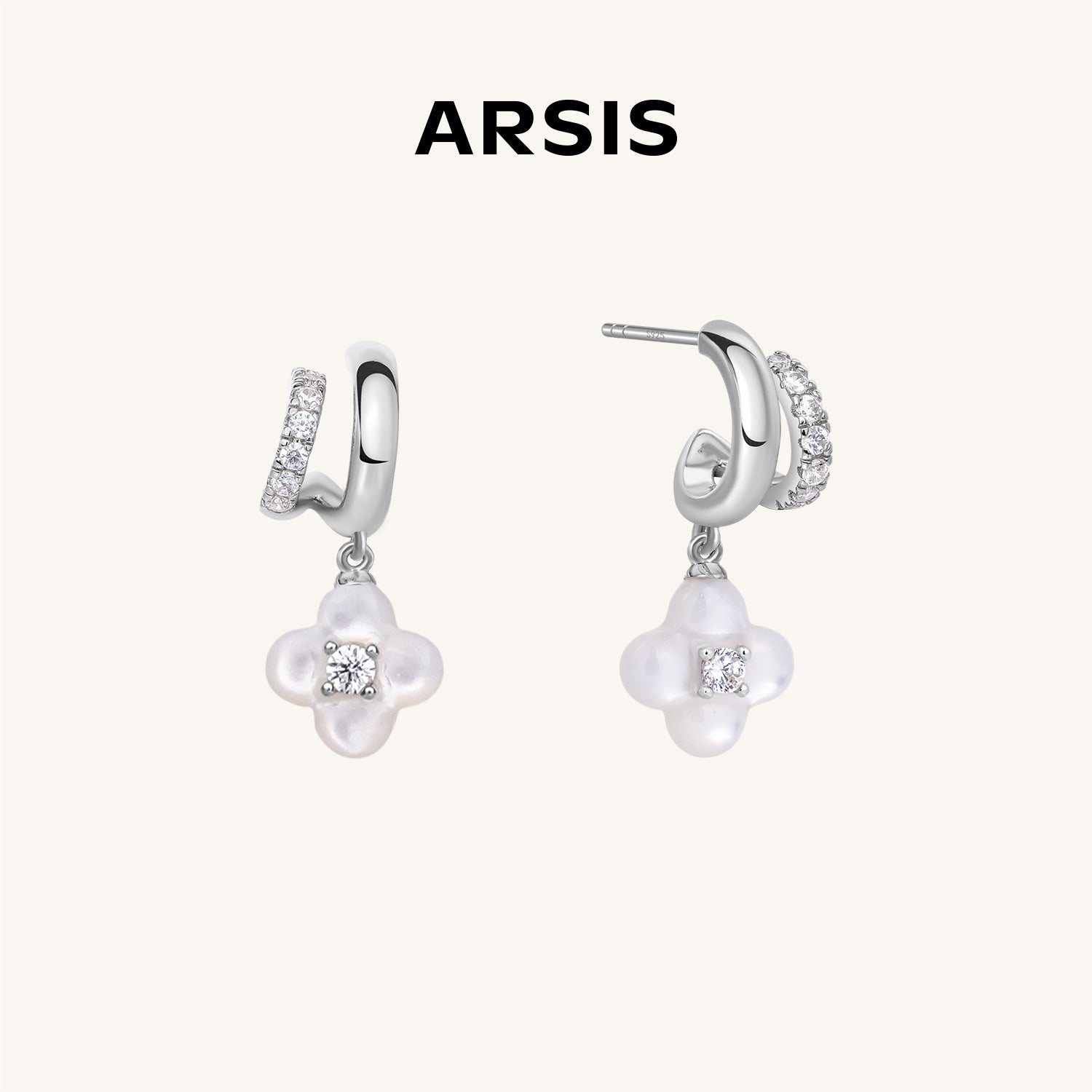 幸運モチーフ 四つ葉のクローバー ダブルフープ ピアス – ARSIS