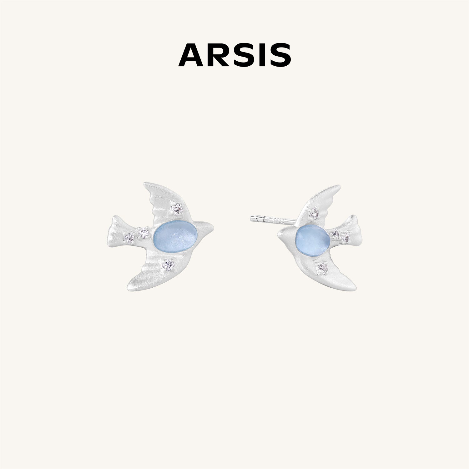 希望の飛鳥 アクアマリン スタッドピアス – ARSIS