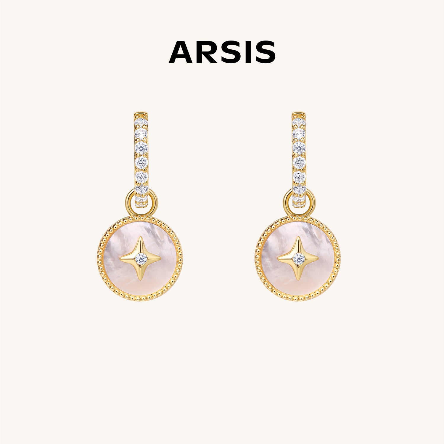 ラッキースター 白蝶貝/タイガーアイ/レッドアゲート フープピアス – ARSIS