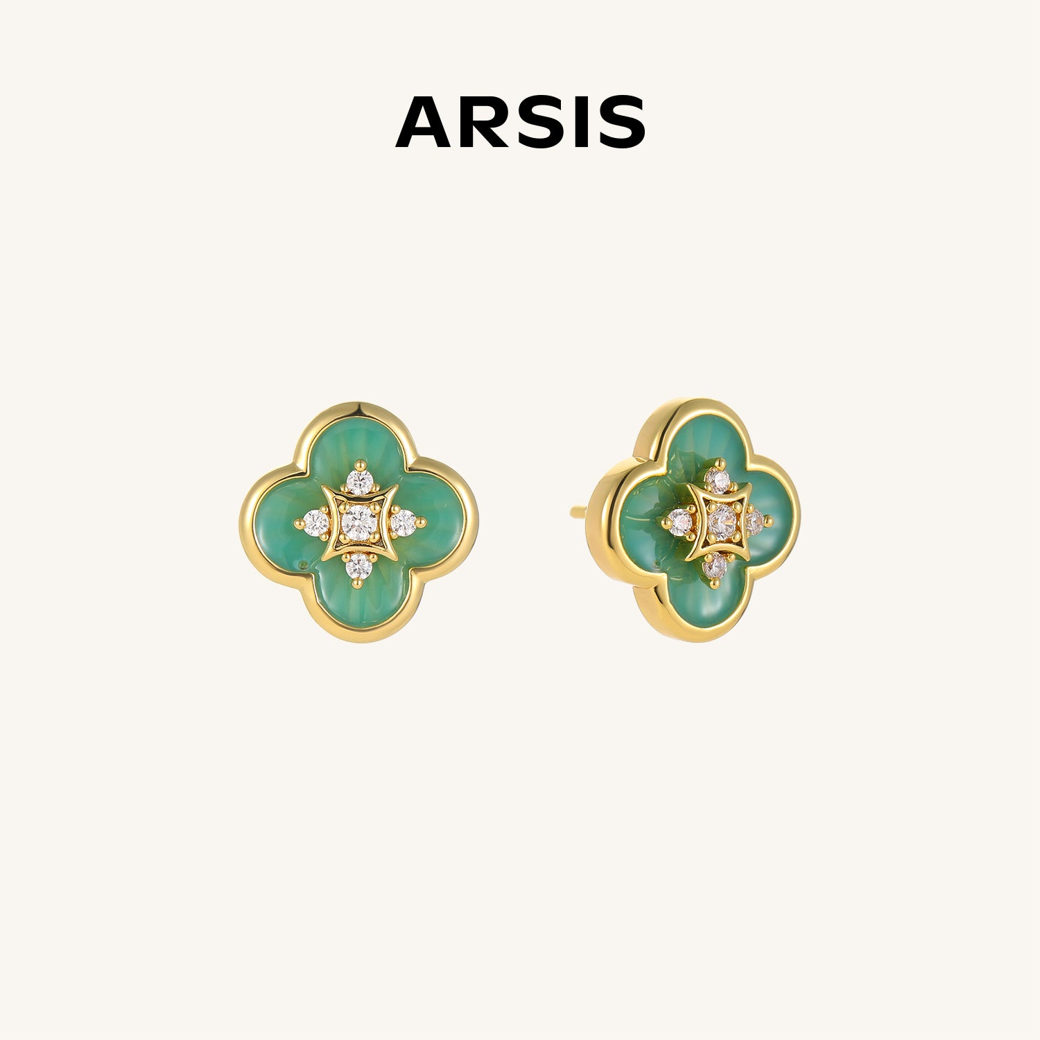 四つ葉のクローバー スタッドピアス – ARSIS