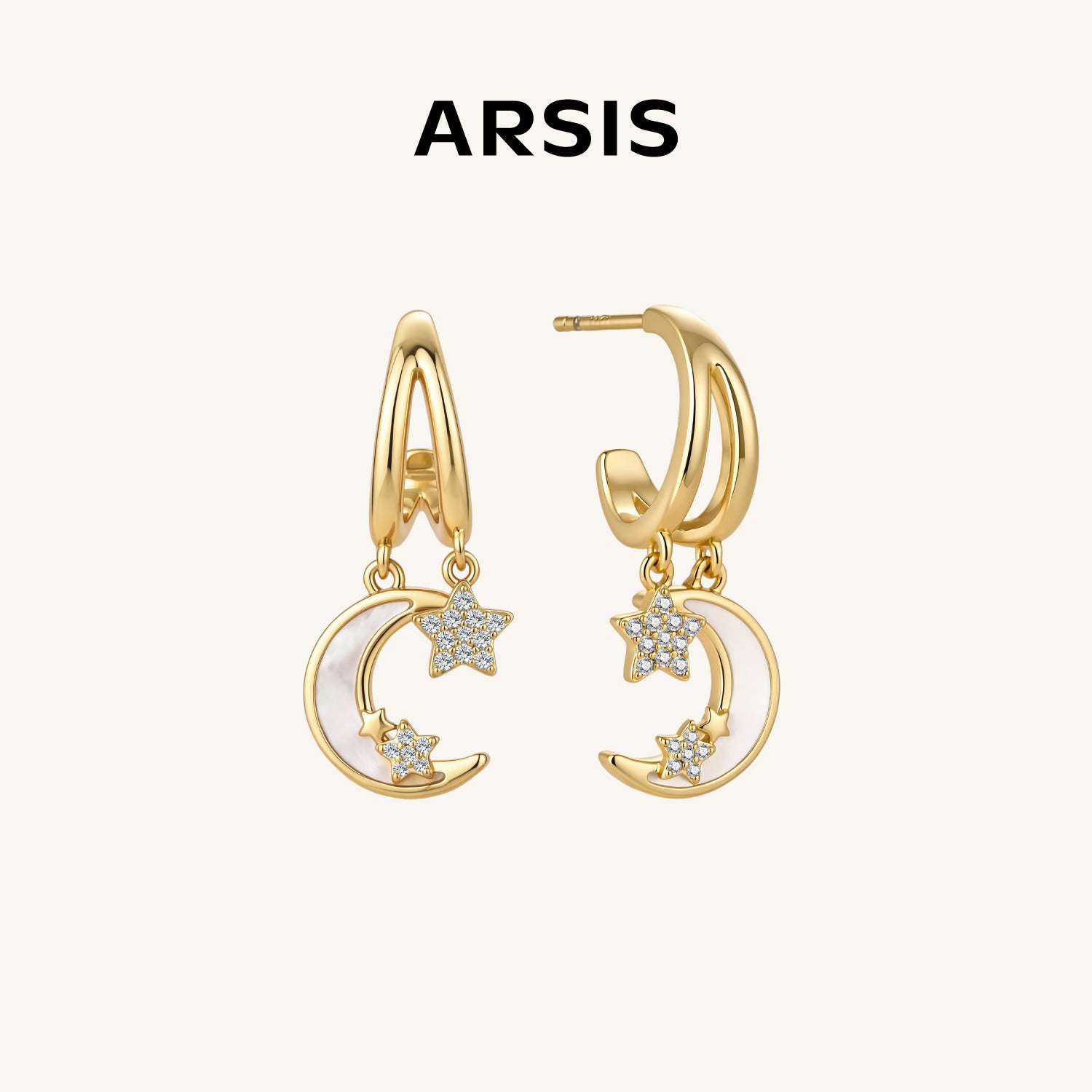 星月 ダブルフープ ピアス – ARSIS