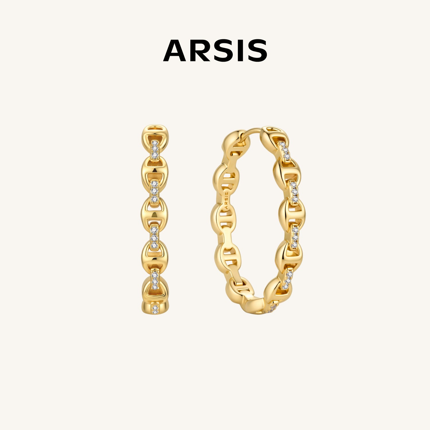 シグネチャー チェーンリンク ラージフープピアス – ARSIS