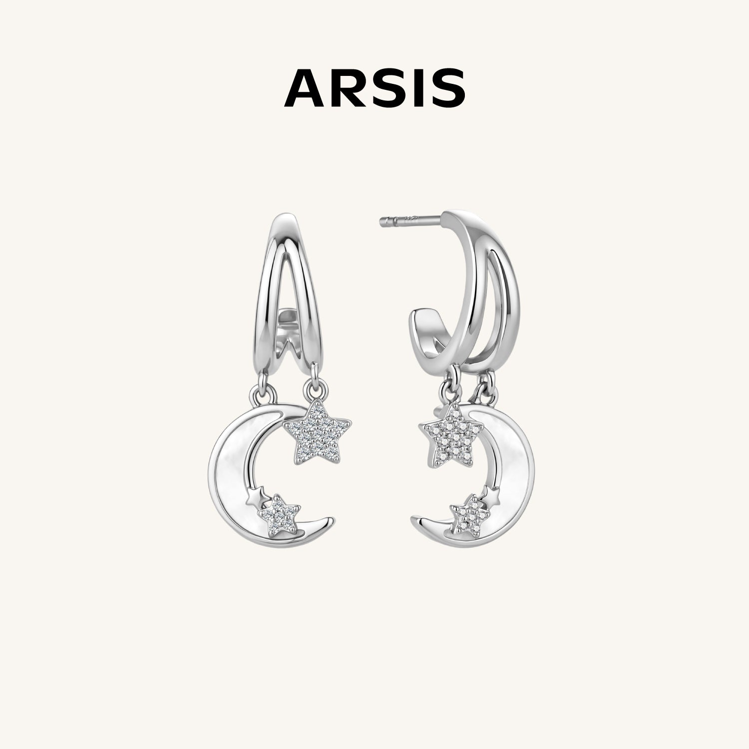 星月 ダブルフープ ピアス – ARSIS
