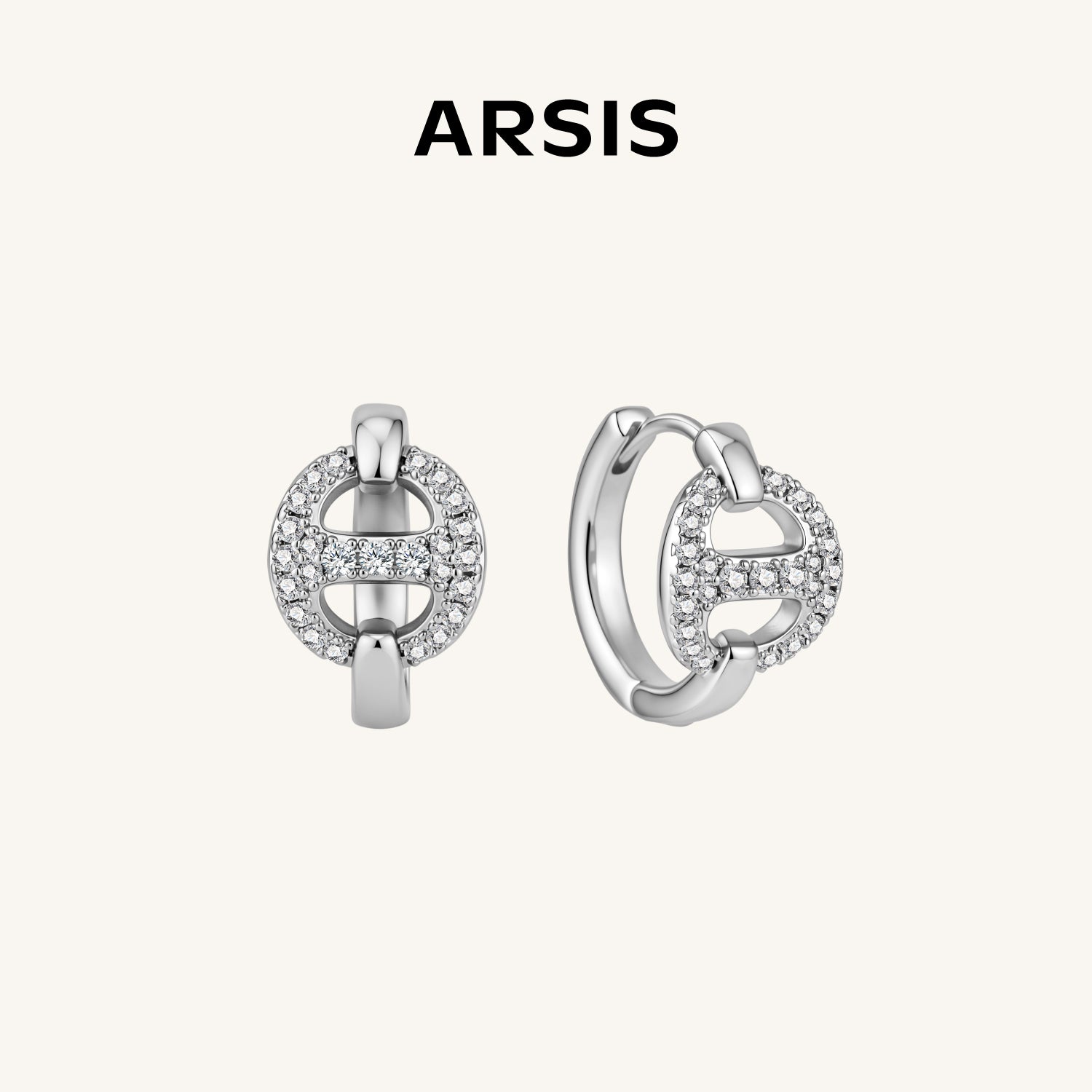 ミックス＆マッチ シグネチャー パヴェ ハギー ピアス – ARSIS