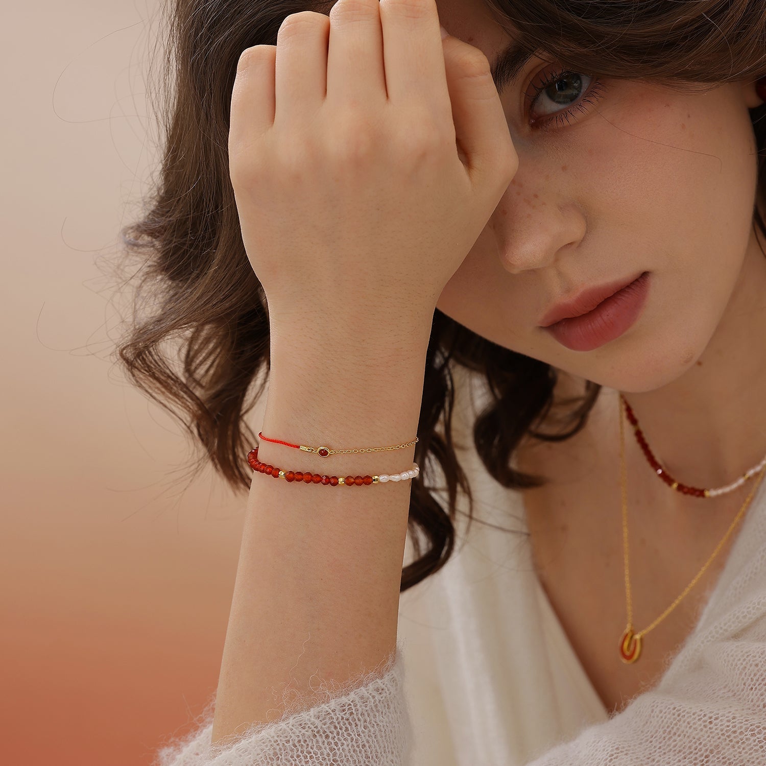 ラッキーモチーフ パール×アゲート ブレスレット – ARSIS