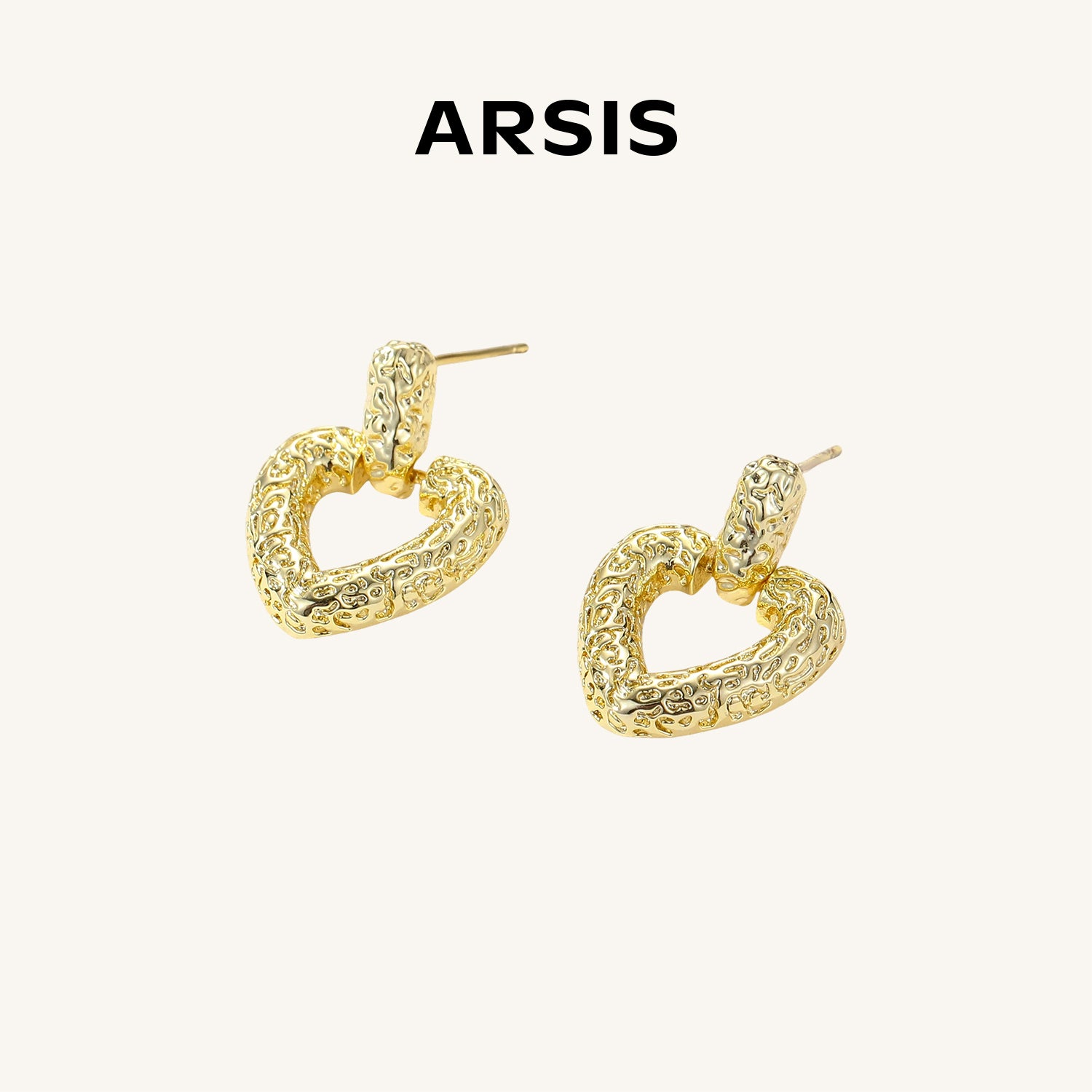 ゴールド カラー ハート スタッドピアス – ARSIS
