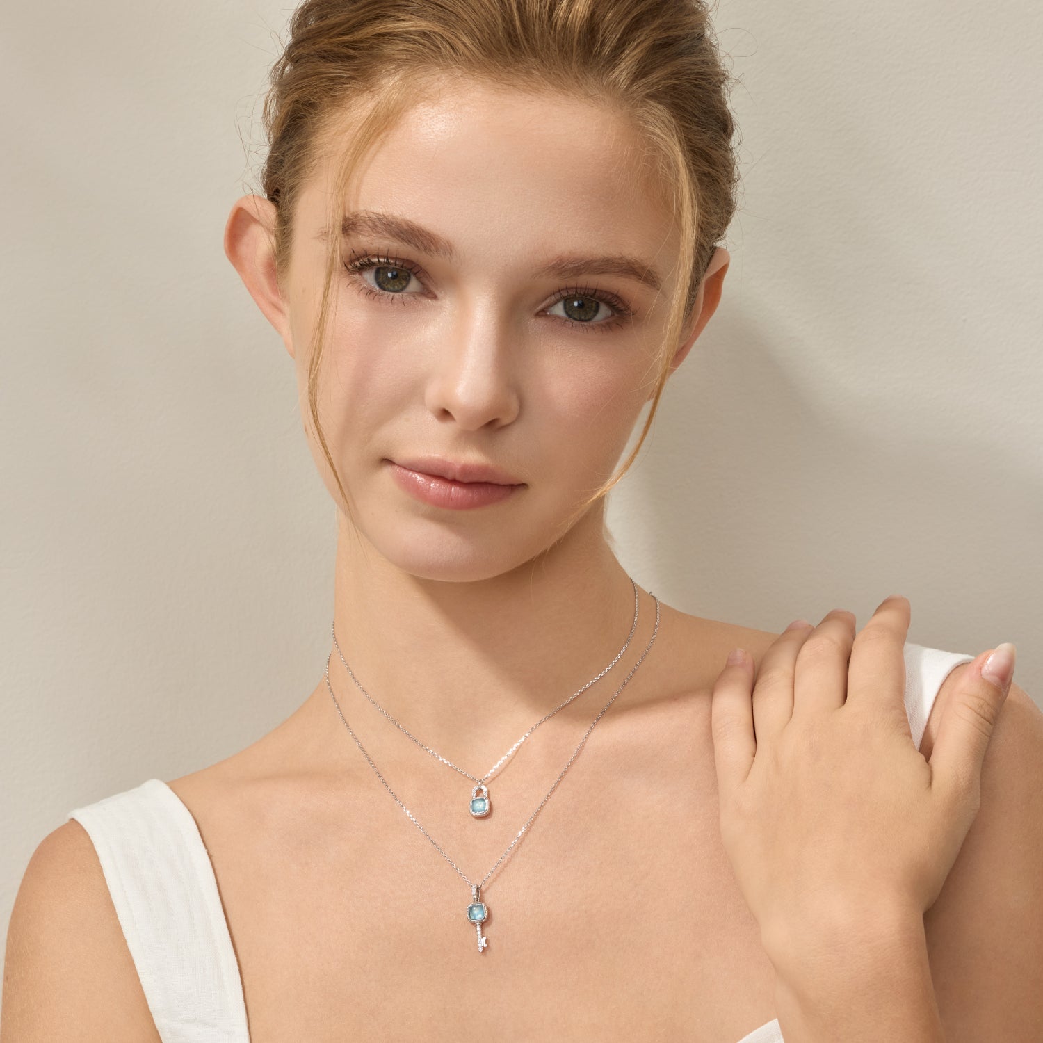 Mag La MeR Cecileネックレス　誕生石アクセサリー 幸運の守り キーとロック 3月誕生石 組み合わせ自由 ネックレス – ARSIS