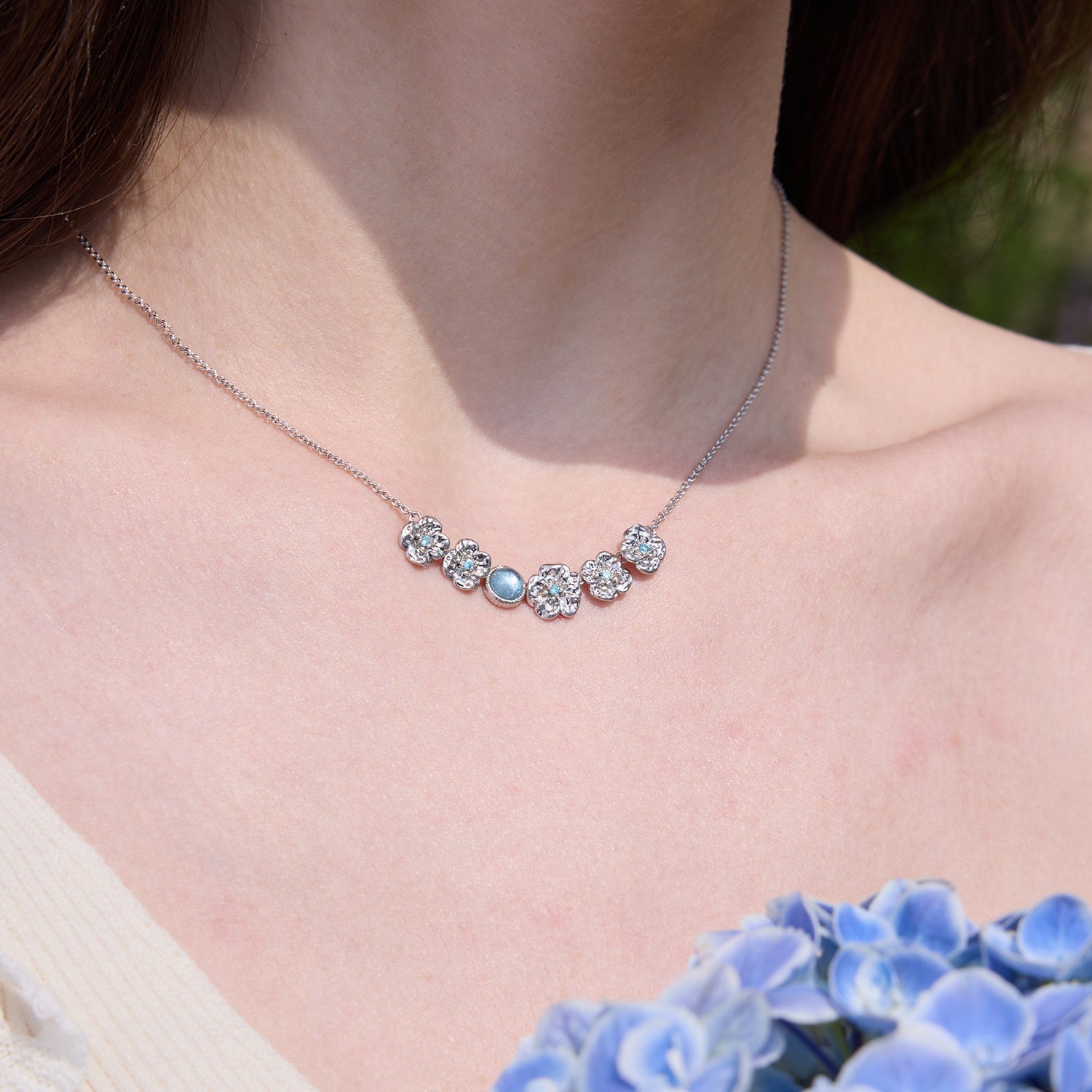 春の花 アクアマリン スマイルネックレス – ARSIS