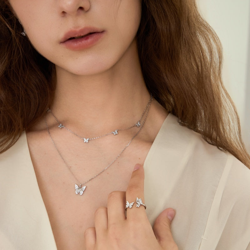 繊細な5連バタフライ 鎖骨 SV925 ネックレス – ARSIS